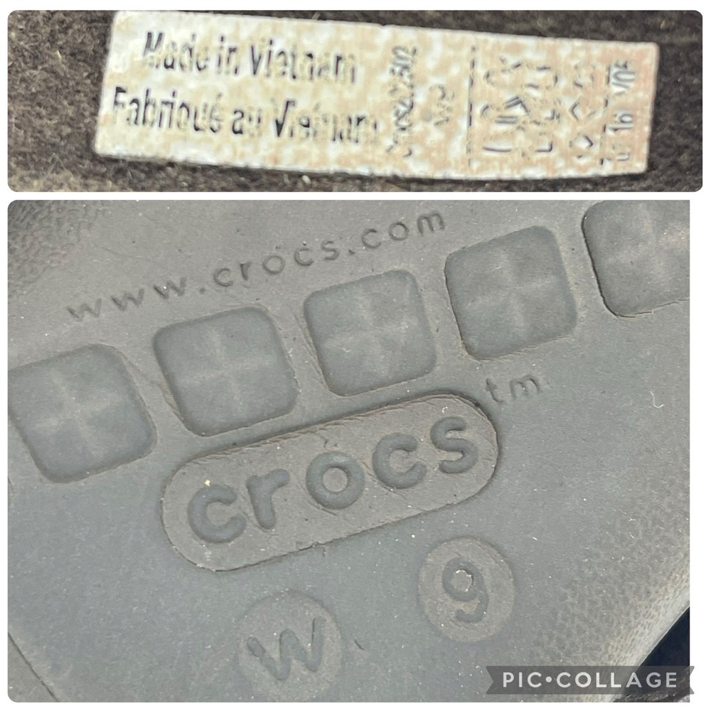 Crocs Womens 9 Sandals Capri Dark Brown Leather Dual Comfort V Flip Flops 202502 - Picture 8 of 10